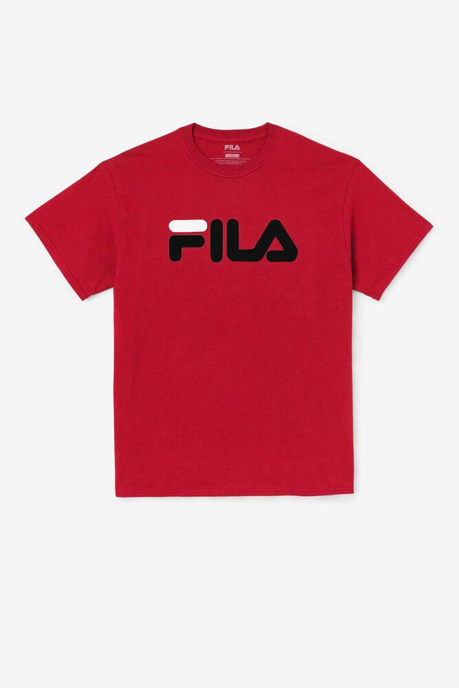 Fila T-Shirt Mens Red - Logo - Philippines 2819046-DW